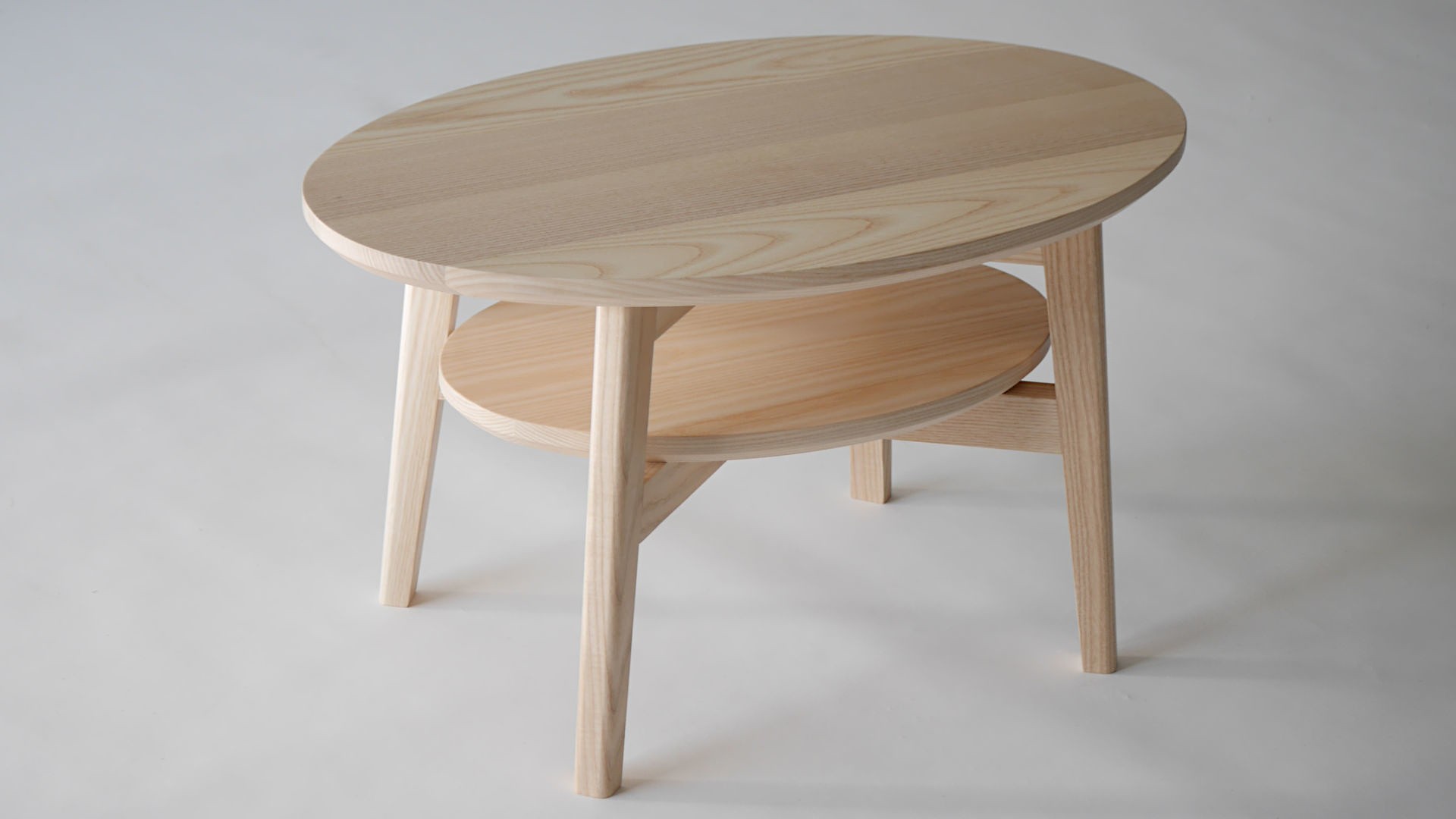 Table basse ellipse vue de 3/4